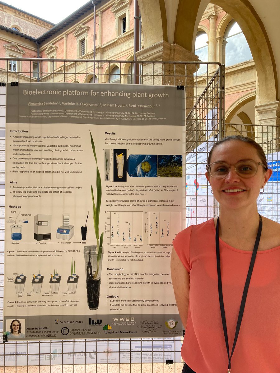 Electronic Plants Group (@eplants_at_liu) on Twitter photo Big congratulations to our PhD student <a href="/ASandehn/">Alexandra Sandéhn</a> for winning the best poster presentation at #Orbitaly 2024 in Bologna, Italy! 🪴🤩
#bioelectronics #plants Big congratulations to our PhD student <a href="/ASandehn/">Alexandra Sandéhn</a> for winning the best poster presentation at #Orbitaly 2024 in Bologna, Italy! 🪴🤩
#bioelectronics #plants