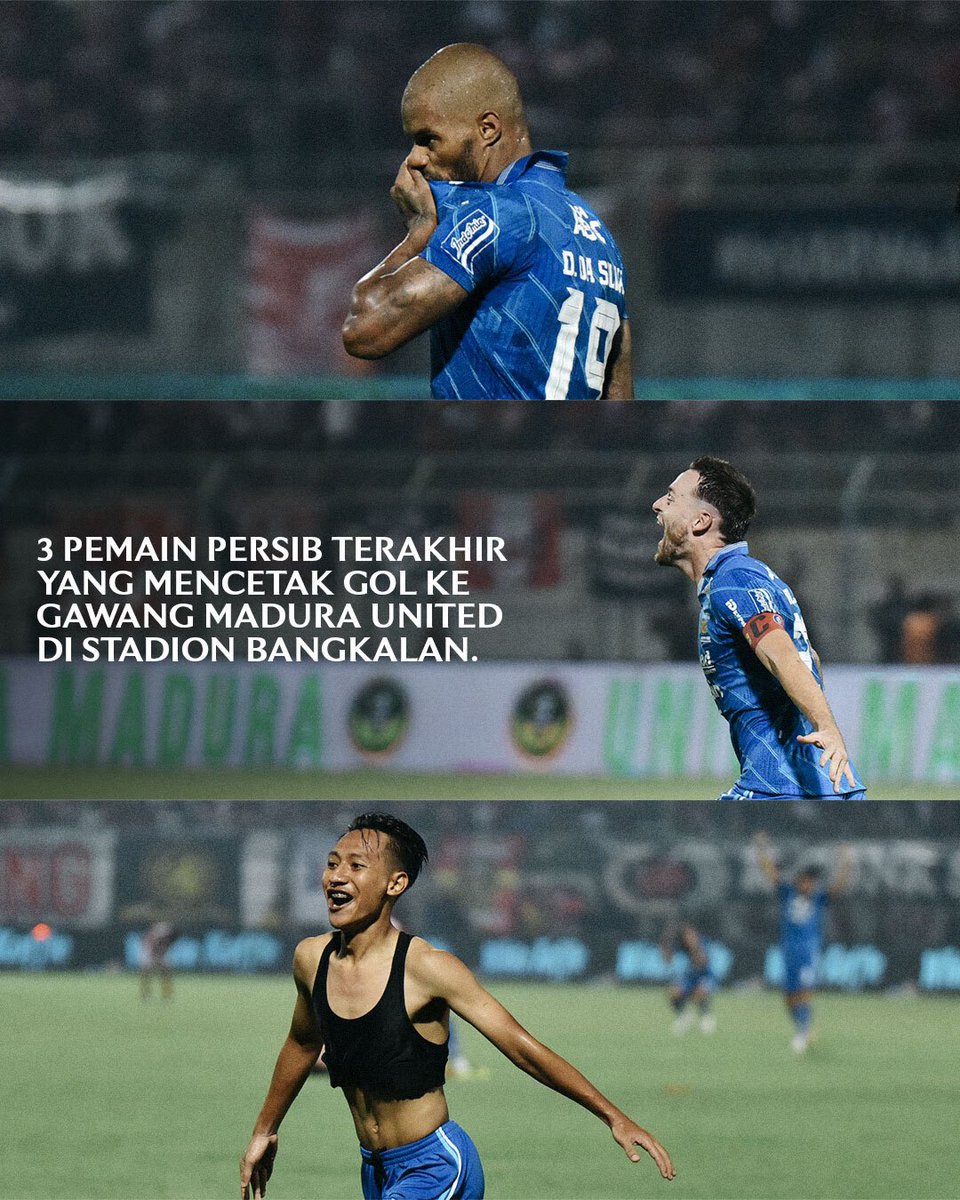 persib's tweet photo. Stadion Bangkalan memiliki catatan manis bagi penggawa #PERSIB musim lalu. Stadion inilah yang menjadi saksi Pangeran Biru menjadi juara Liga 1 2023/2024🏆

Besok tim asuhan Bojan Hodak akan kembali ke Stadion Bangkalan menghadapi tuan rumah Madura United. Lawan yang sama saat #PERSIB mengunci gelar juara musim lalu.

Berbekal motivasi untuk mempertahankan tren belum terkalahkan di Liga 1 musim ini dan cerita manis di Stadion Bangkalan, Pangeran Biru siap kembali berjuang meraih kemenangan! ⚔️💪

#WeArePERSIB