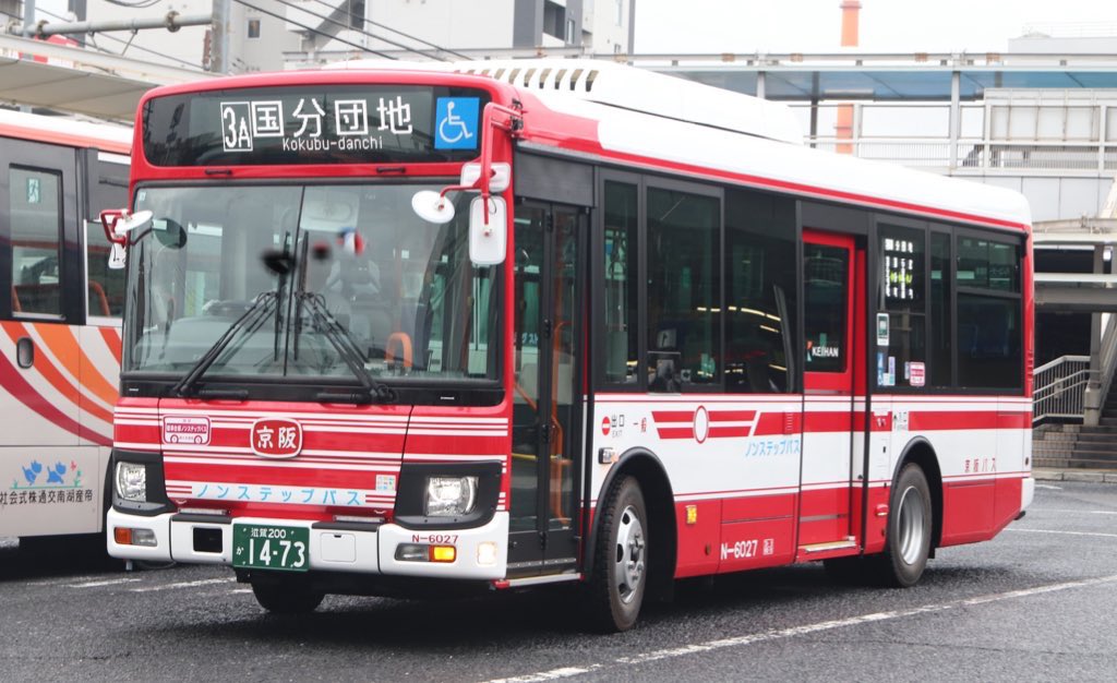 京阪バス(大津)にも白色LED表示のエルガミオ N-6027 滋賀200か・1473を