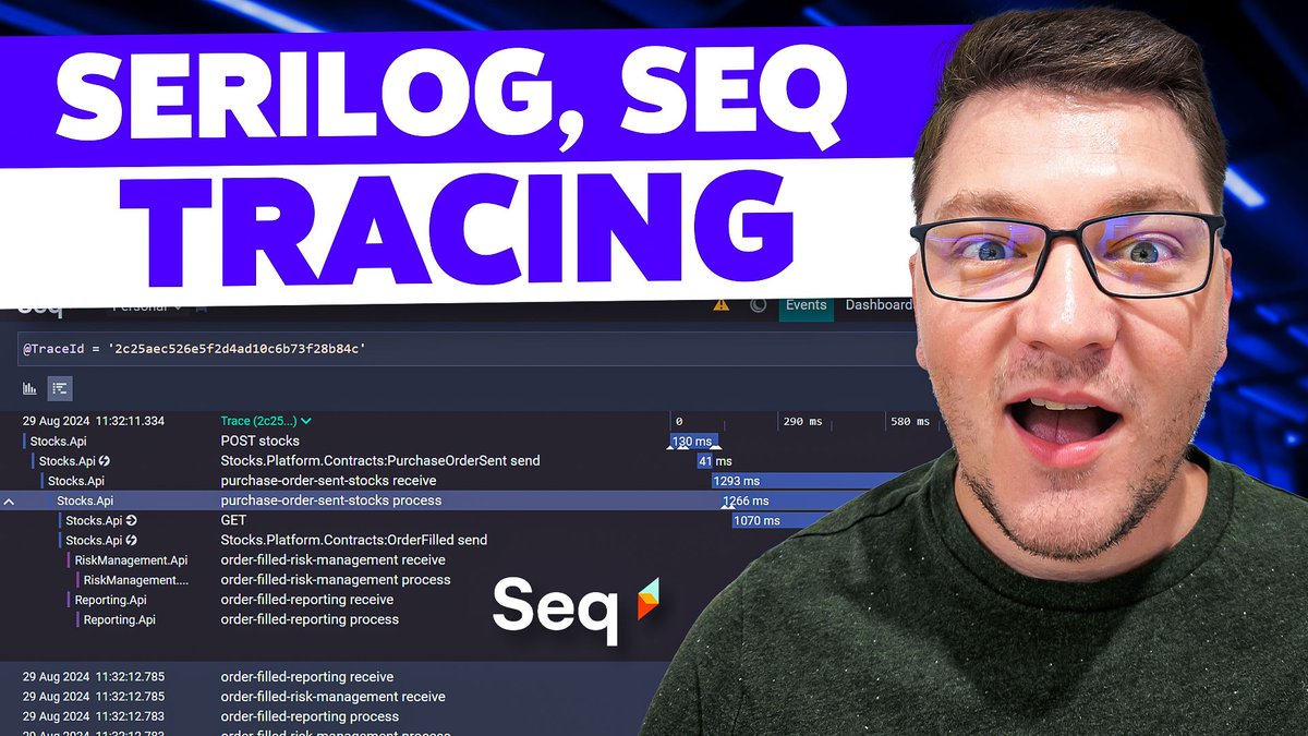 mjovanovictech's tweet image. 𝗠𝗮𝘀𝘁𝗲𝗿𝗶𝗻𝗴 𝗗𝗶𝘀𝘁𝗿𝗶𝗯𝘂𝘁𝗲𝗱 𝗧𝗿𝗮𝗰𝗶𝗻𝗴 𝘄𝗶𝘁𝗵 𝗦𝗲𝗿𝗶𝗹𝗼𝗴 𝗮𝗻𝗱 𝗦𝗲𝗾 𝗶𝗻 .𝗡𝗘𝗧

If you want to learn how to implement structured logging and distributed tracing in .NET applications, you&apos;re in the right place.

There&apos;s one awesome tool that covers…