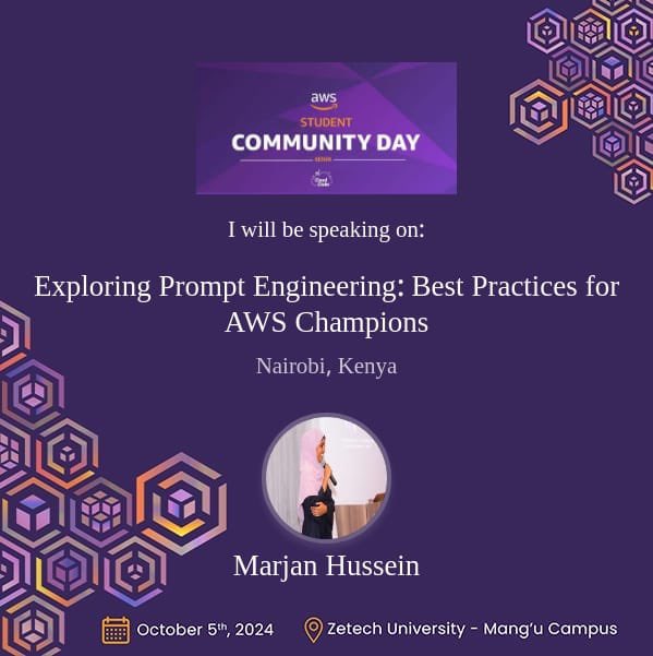 awscloudclubKE's tweet photo. Mark your calendars for AWS Student Community Day! ๐
โจ๐ : Zetech University - Mang'u Campusโจ๐
Date: 5th October 2023
Under the theme Dare to Dream, dive into an inspiring series of talks that explore the future of technology and innovation. ๐ #AWSCD #DareToDream https://t.co/1v4ntn7IeD