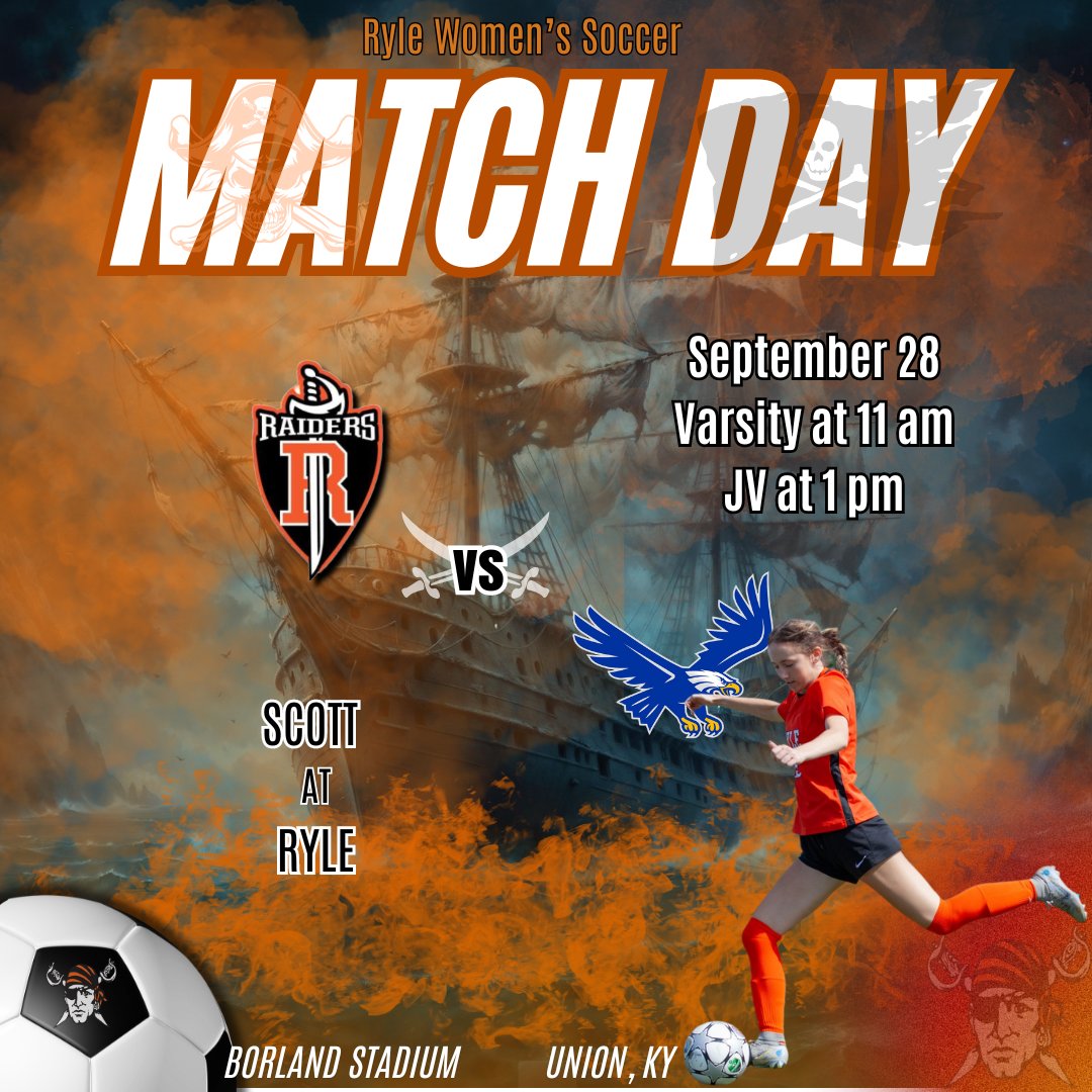 Get ready for a Soccer Saturday! Grab your raincoat and support our JV and Varsity teams as they take on Scott! All weather is soccer weather! 
Protect the ship!⚽️⚔️🏴‍☠️ 
Junior Varsity at 1 PM
Varsity at 11 AM
ONE HEART
ONE MIND
ONE PROGRAM 
#HOORAH