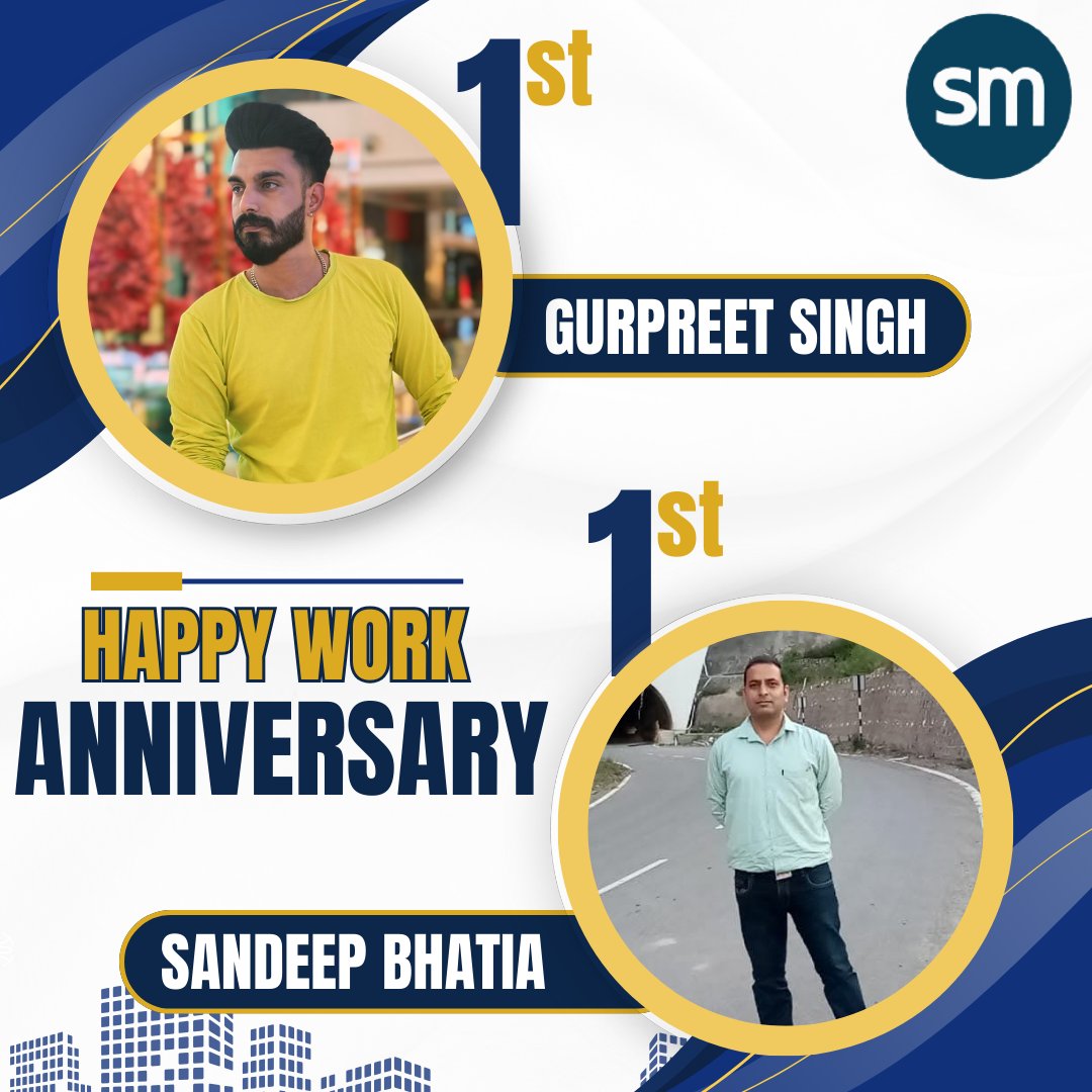 SmartzMinds's tweet photo. Celebrating the amazing contributions of Gurpreet Singh &amp; Sandeep Bhatia on their work anniversary! 🙌🎊

#WorkMilestone #WorkAnniversary #Celebration #Teamwork #Success #Dedicated #WorkFamily #TeamSpirit https://t.co/oQxK1QUuty
