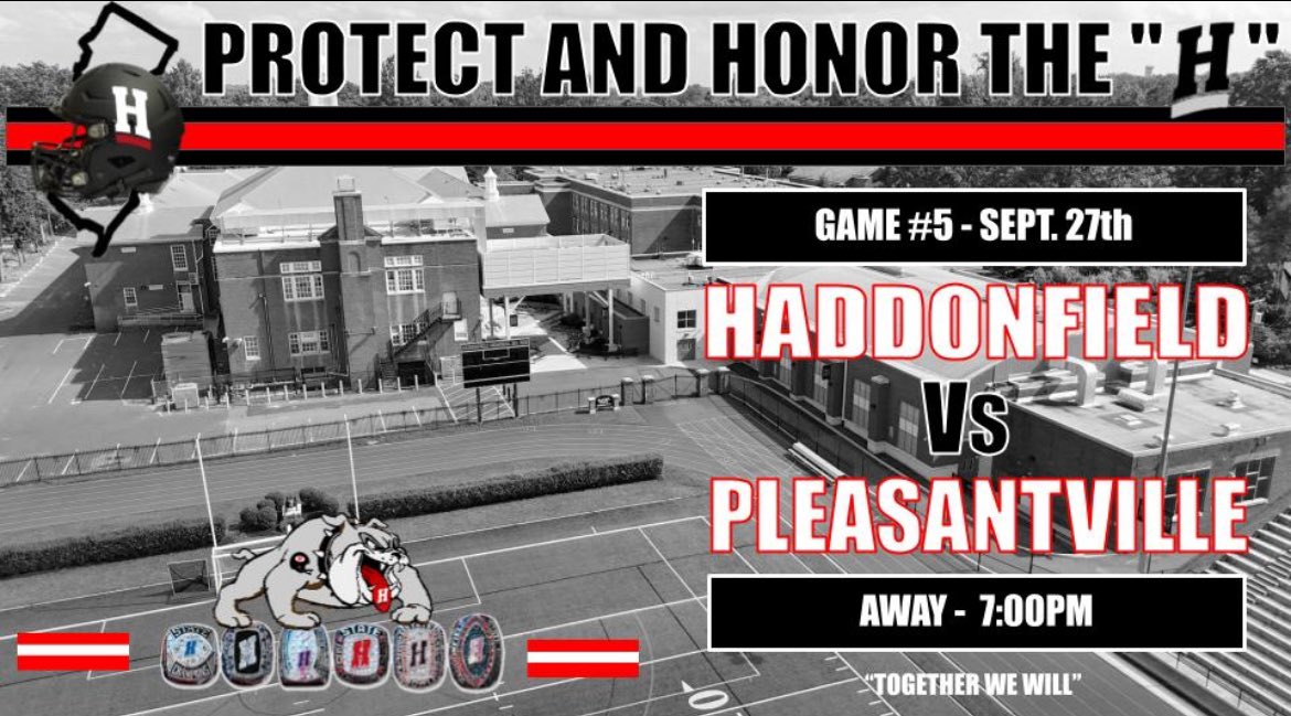 Week 5… Your Bulldogs travel to Pleasantville to play the Hounds! Another Friday Night to represent The H! TWW!