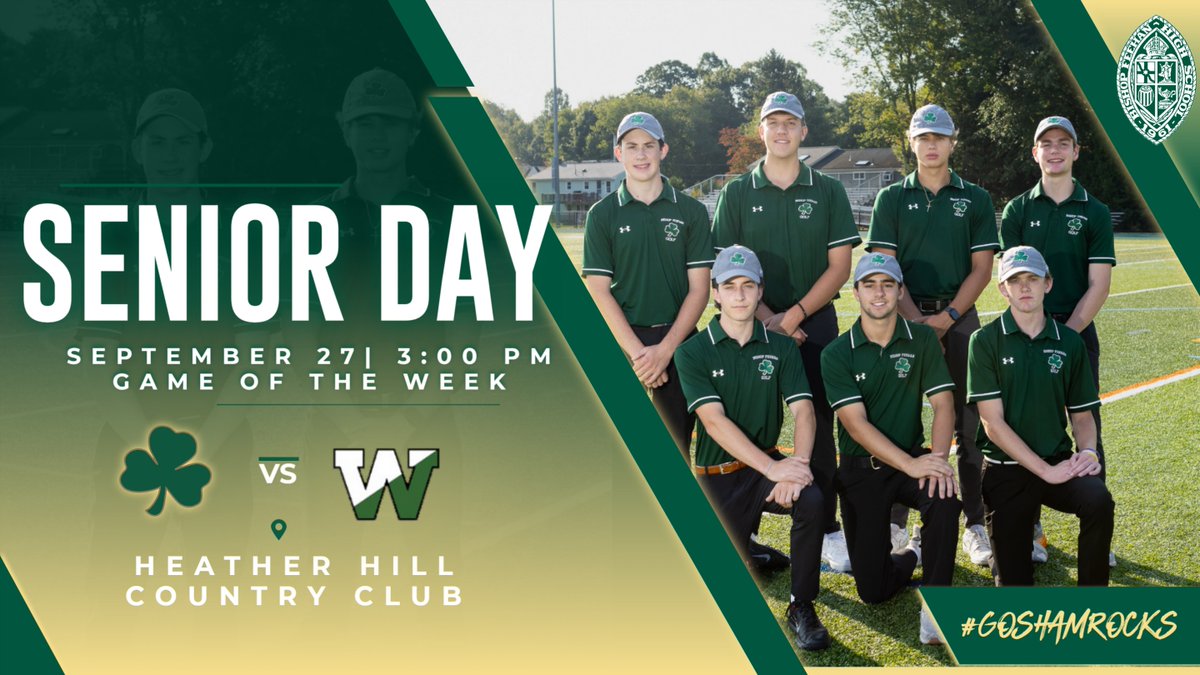 GAMEDAY!
**Game of the Week and Senior Day**
<a href="/Feehan_Golf/">Bishop Feehan Golf</a> vs <a href="/WachusettAD/">Wachusett Athletics</a> 
⏰3:00 📍Heather Hill Country Club
<a href="/Feehan_VBall/">Bishop Feehan Girl’s Volleyball</a> vs <a href="/WalpoleAD/">Walpole High Athletics</a> 
⏰4:00 📍Walpole High School
<a href="/FeehanFootball/">Feehan_Football</a> vs <a href="/goAWathletics/">AWHS Athletics -</a> 
⏰6:00 📍McGrath Stadium
