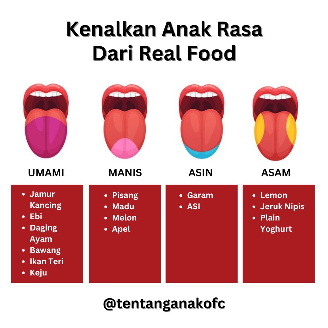 Tidak perlu tambahan bumbu atau penyedap makanan, si Kecil bisa loh kenali rasa makanan dari real food!

Tapi untuk anak di bawah <12 bulan tidak direkomendasikan penambahan garam pada makanan ya, AyBun❤️