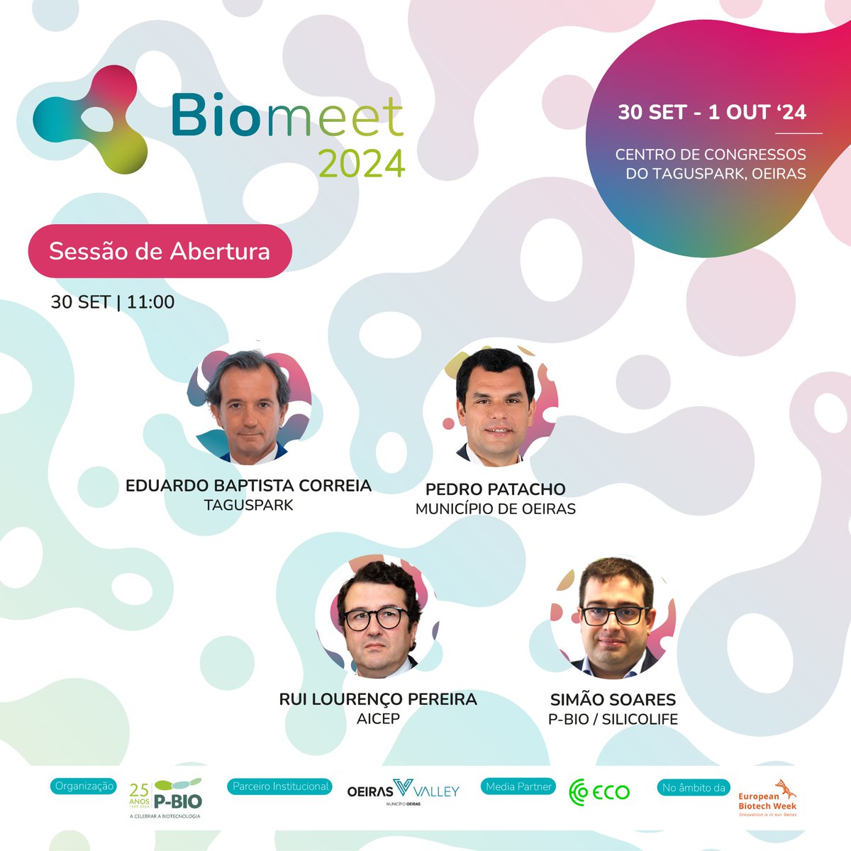 pbio_pt's tweet photo. O #BIOMEET 2024 é já na próxima segunda-feira! Conheça os oradores para a Sessão de Abertura e a Sessão de Encerramento do encontro anual do setor da Biotecnologia em Portugal: https://t.co/RVhhHRlJ1R #PBIO #PBIO25 #Biomeet2024 #Biotech #Event #EuropeanBiotechWeek #Taguspark https://t.co/XWQtORdJLQ
