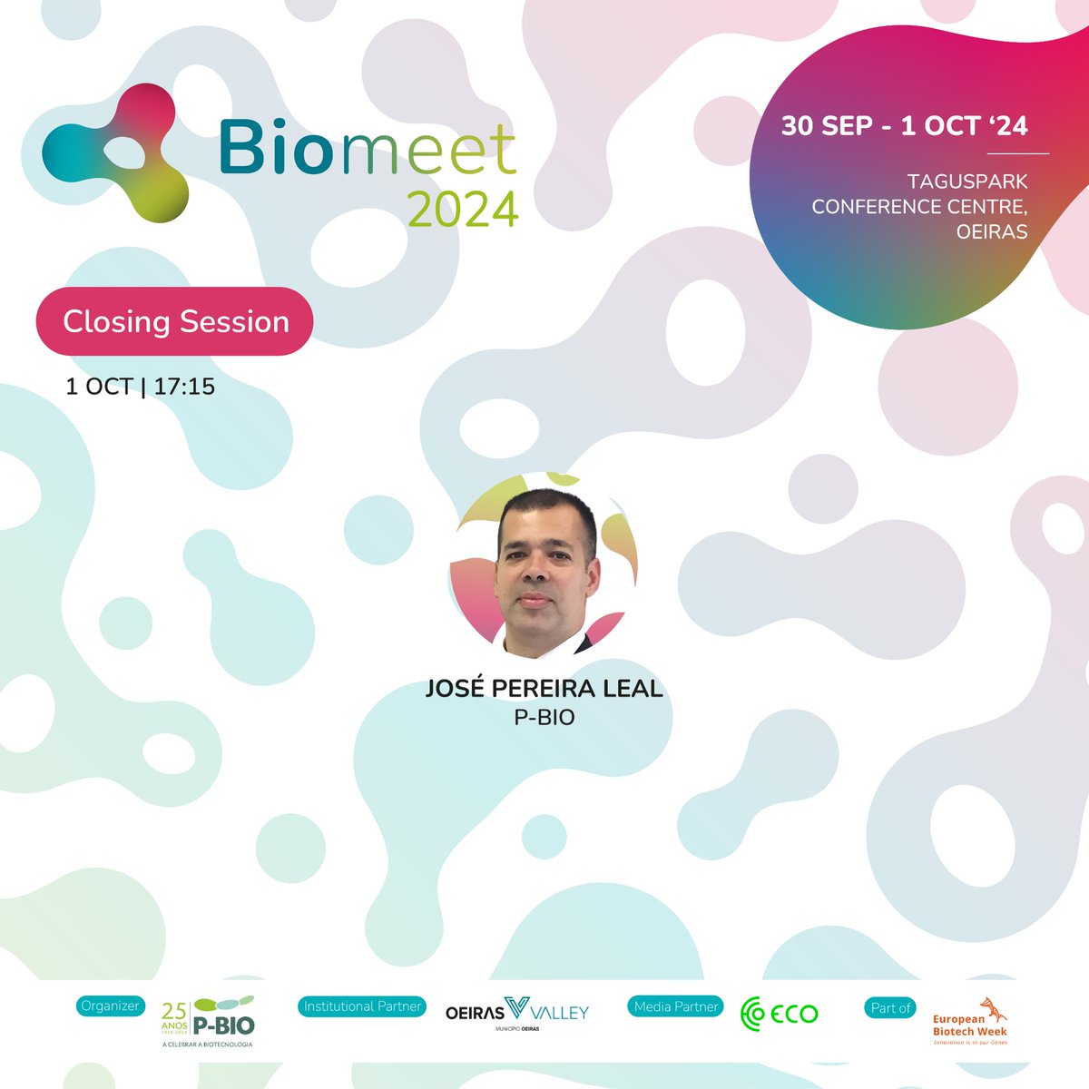 pbio_pt's tweet photo. #BIOMEET 2024 is next Monday! Know the speakers for the Opening and Closing sessions of the annual meeting of the Portuguese Biotechnology sector: https://t.co/8Ptyt3XHGm #PBIO #PBIO25 #Biomeet2024 #Biotech #Event #EuropeanBiotechWeek #Taguspark #Oeiras #Portugal https://t.co/CbXU4vnV1Y