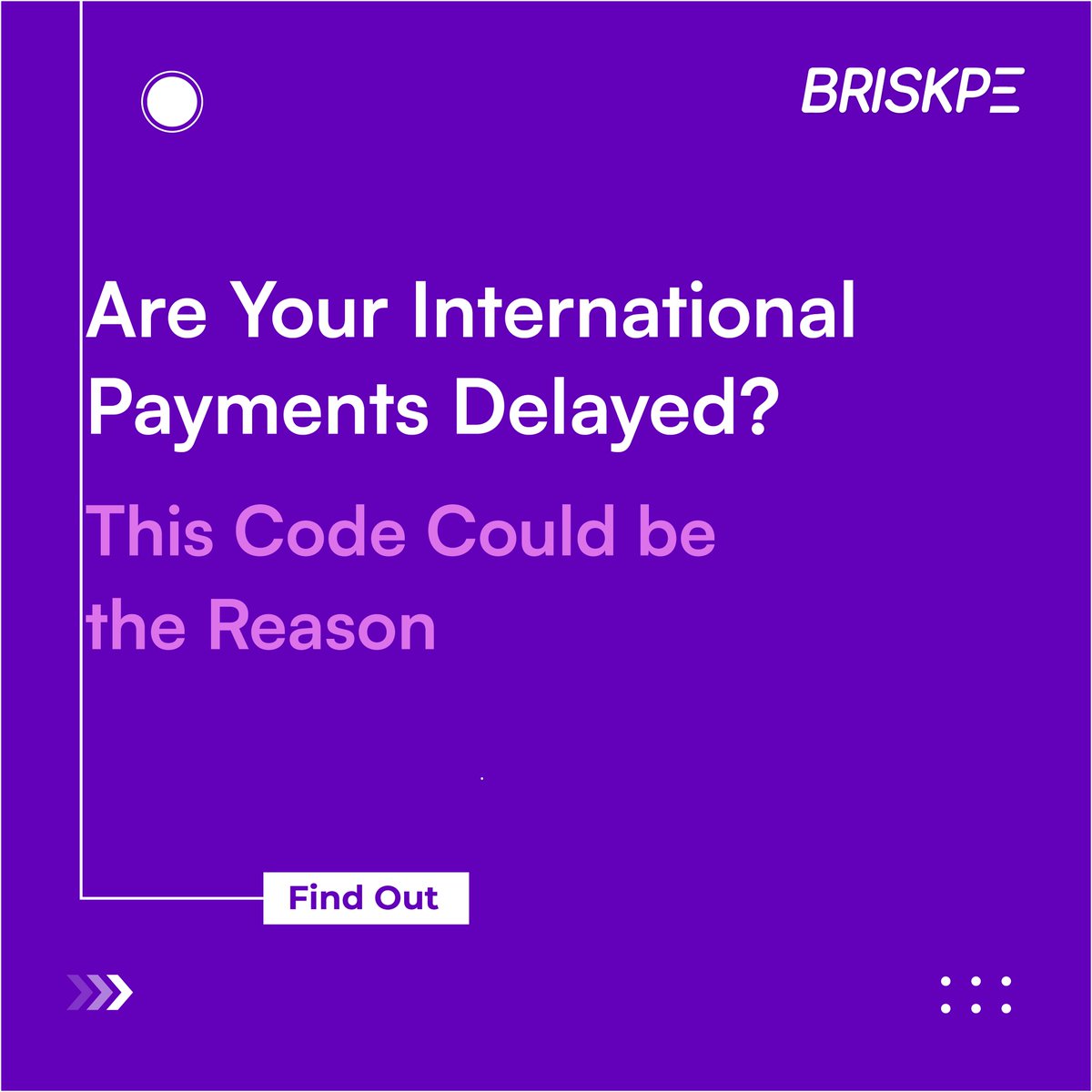BriskPe's tweet image. Part 1- 
Are your international payments being delayed? The purpose code might be the reason!🤔 
 
Discover how selecting the right code is crucial for smooth and timely inward remittance. 
 
For more information, visit our website- bit.ly/3XrsPIw
#purposecode #briskpe