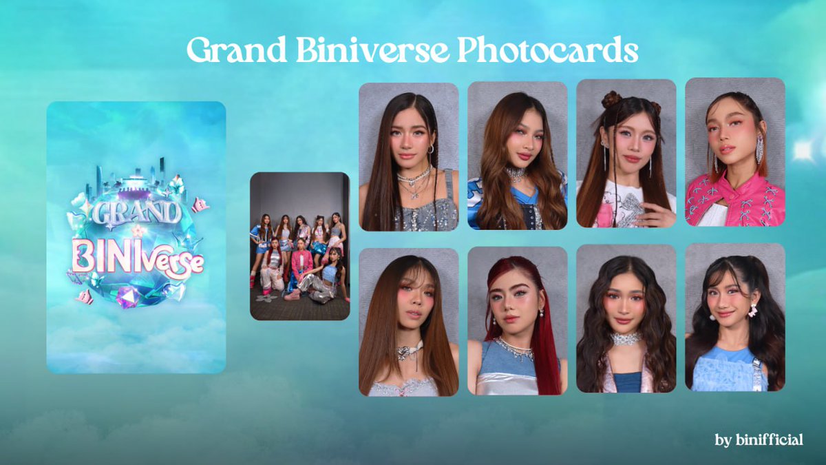 newGdrops's tweet photo. The #GRANDBINIverse Day 1-3 fan support by @newGdrops

BINI Photocards

- like and rt
- mbf 
- show proof on the day
- time &amp; loc tba

strictly 1:1 (limited qty)
open for limited trades (dm)

see you blooms!

Tnx @binifficial for the designs! https://t.co/ePSjliZ3P6