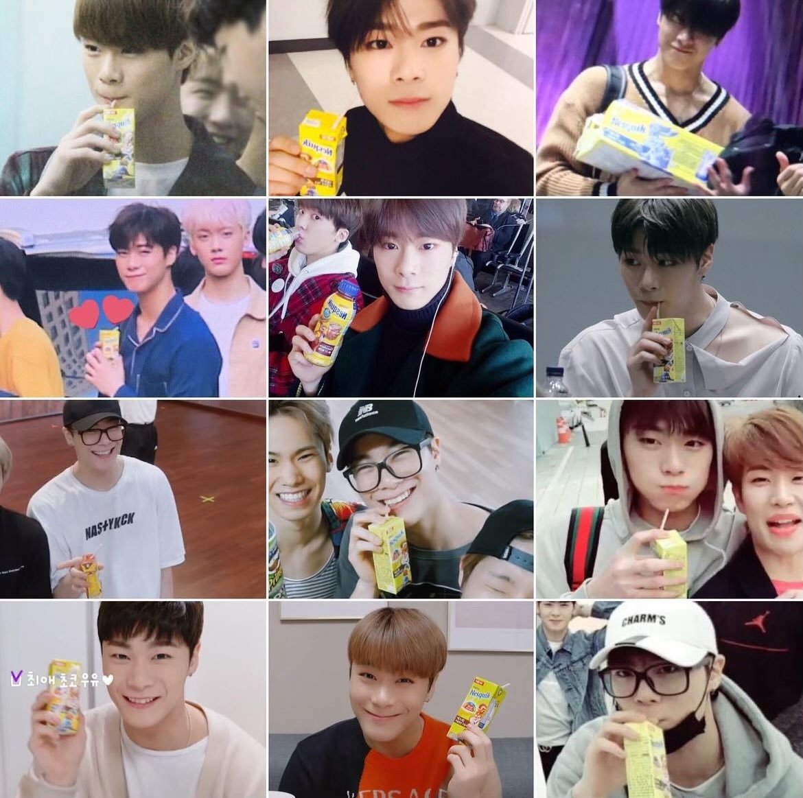 iTOP95's tweet image. #MOONBIN and his love for #Nesquik 😋 RIP 🕊️ #ASTRO #NationalChocolateMilkDay