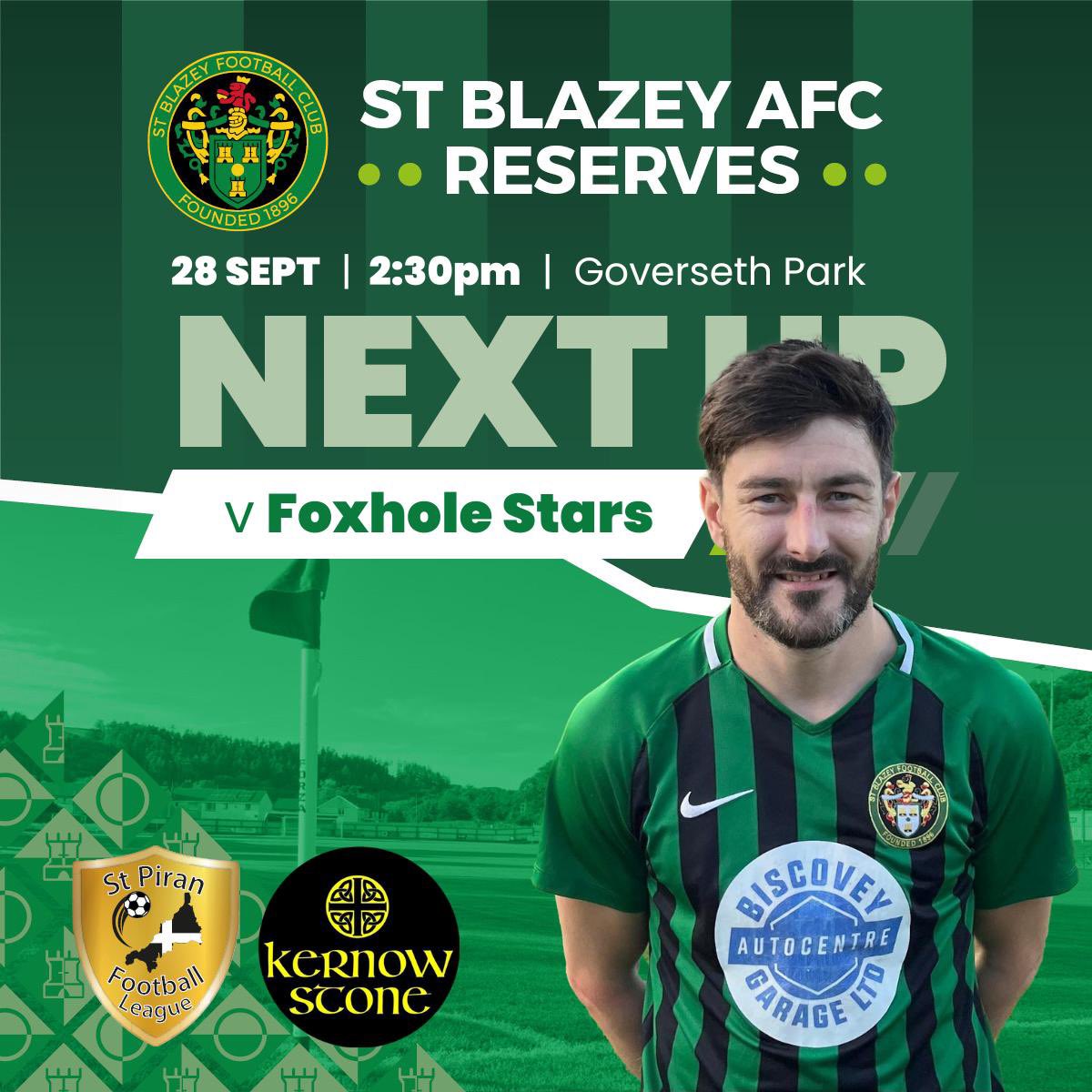 StBlazeyAFCRes's tweet photo. Tomorrow we’re back in League action and we head over to Goverseth to take on fellow newly promoted @foxholestars 

@Cornishfootball @markrapsey1 @swsportsnews 

💚 🖤 https://t.co/Dvj9MoWEGD