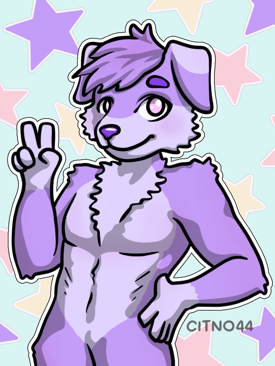 CitNo44's tweet photo. My part of an art trade with @BiscuitsGrape 💜🐶✨

I’m enjoying drawing furry folk so much at the moment, thank you so much! https://t.co/UEy0wvWn7V