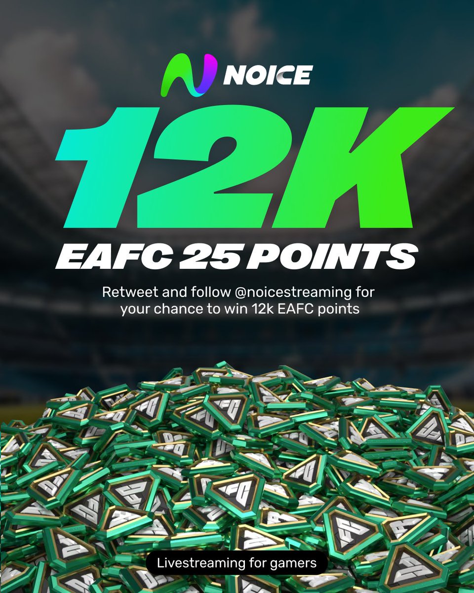 THERE WE LAND 🛬 

To celebrate my partnership with <a href="/NoiceStreaming/">Noice</a> , I'm giving away 12,000 FC Points

To enter 👇 
❤️  Like
🔁  Repost
🤝  Follow <a href="/NoiceStreaming/">Noice</a>  + <a href="/JambooFIFA/">Jamboo 🏴󠁧󠁢󠁥󠁮󠁧󠁿</a> 

Signup to Noice for the new home of #FC25 streams!

noice.com/jamboo