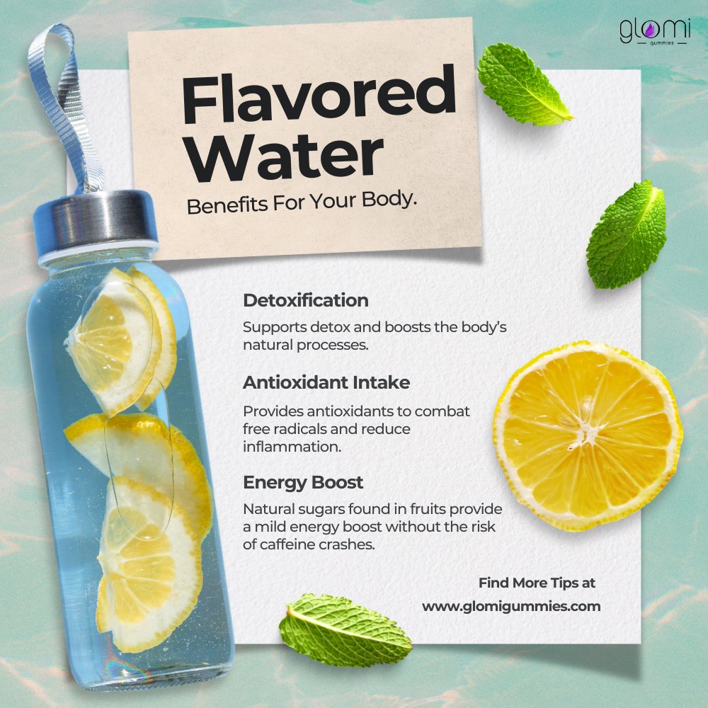 glomigummies's tweet image. Boost your hydration with flavored water! 🍓💧 Not only does it taste great and help you stay hydrated, supports digestion and provides essential vitamins. 

#flavoredwater #healthyhydration #naturalflavors #stayhydrated #healthylifestyle #health #gummies #skin