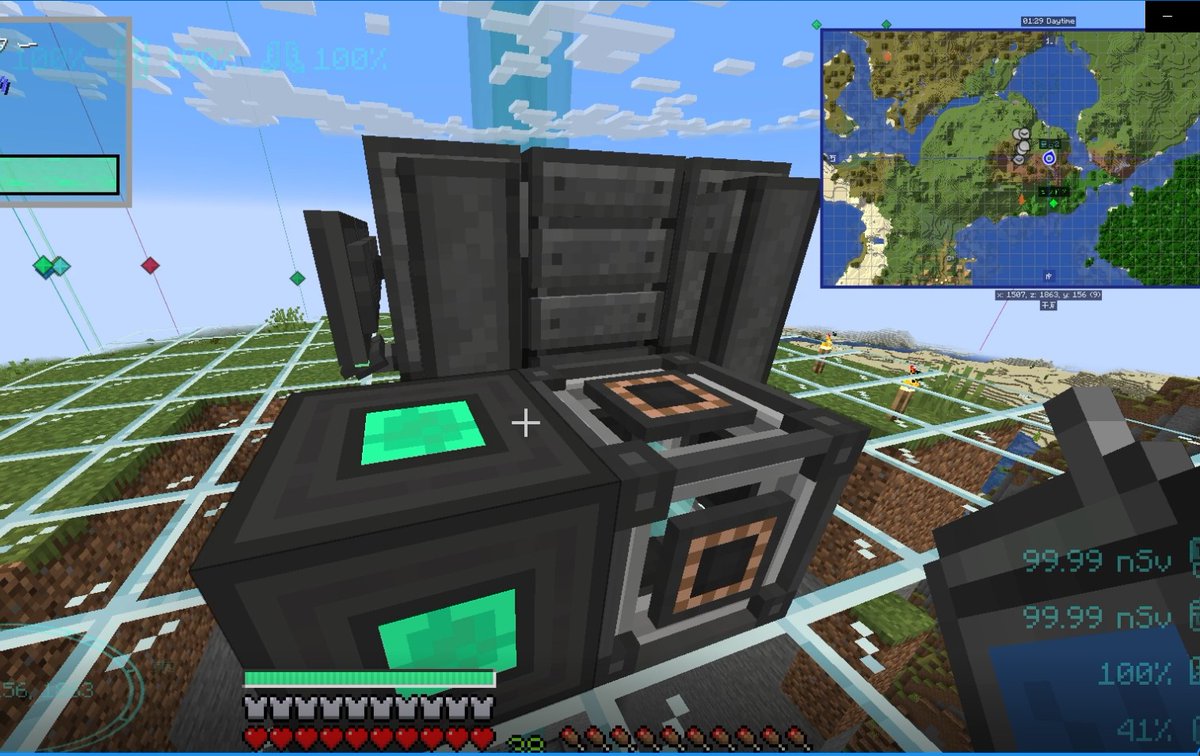 jimmy_33's tweet image. 【マイクラ #MekanismMOD 再起動】9/25
で、いつも通りこうなるw 平日なのでまいにち50分くらい動かしてやめる作業。
というか、掘り始めたテーブルトップy=156とかあたおかw まだYマイナスどころか海面(Y=67)まで届いていないんじゃないだろうか？？やはり場所を変えた方が
旅は続く……