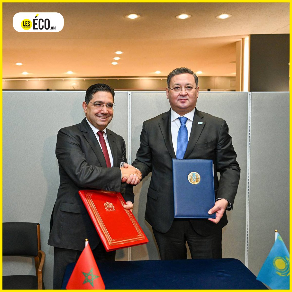 LesEcoMa's tweet photo. 🇲🇦🇰🇿| Le Maroc et le Kazakhstan ont signé, jeudi à New York, un accord d’exemption de visa.

#maroc #kazakhstan #visa #Bourita #nurtleu #Morocco #accord https://t.co/7qf2SjlEqd