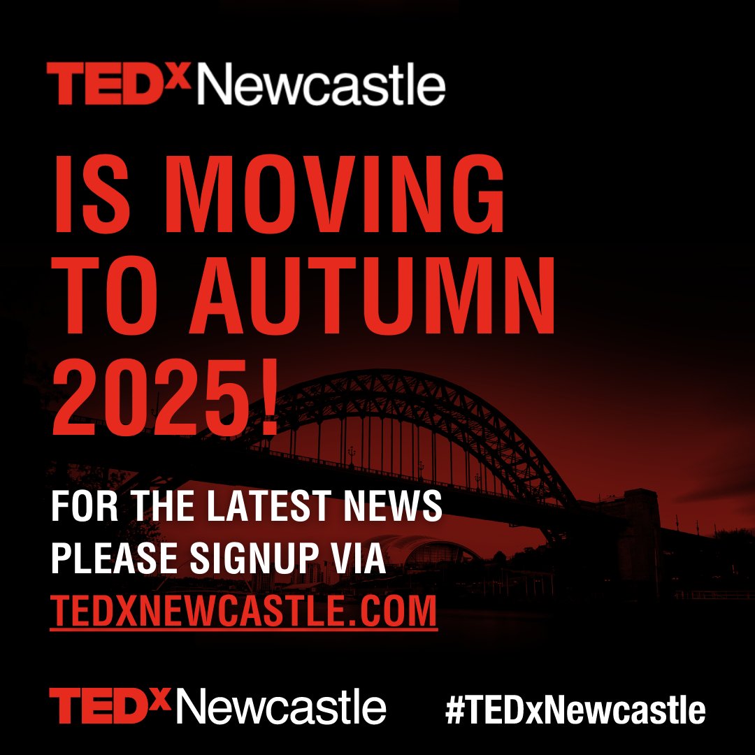 The next #TEDxNewcastle is moving to Autumn 2025. As much as it pains us to skip a year we wanted to ensure we keep the production values for this event up with the Gods where it belongs! 🙌 To get the latest news on the 2025 event please sign-up here.. eepurl.com/GvGDb