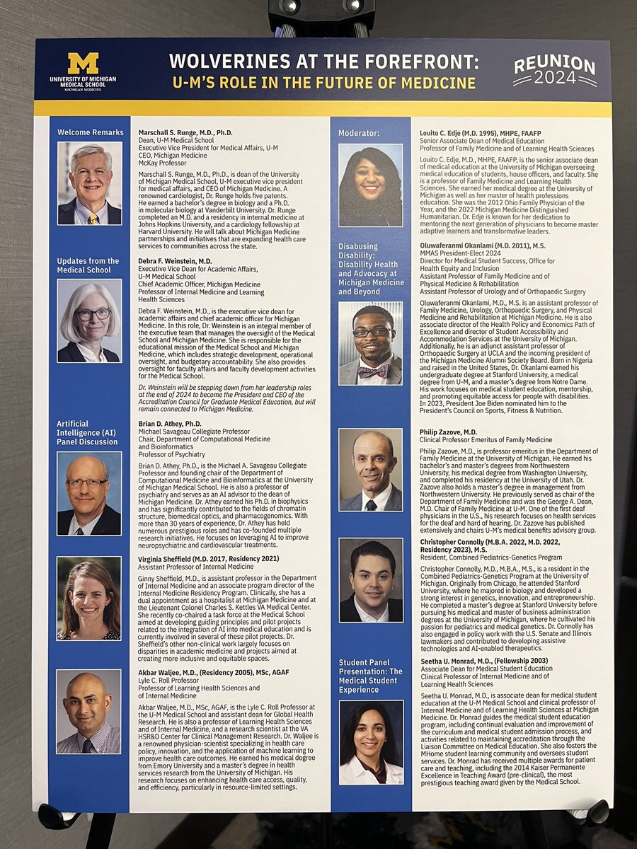 Lou Edje, MD, MHPE, FAAFP (she/her) (@ledje) on Twitter photo Fired up and ready to go! Looking forward to moderating our genAI panel with panelists Drs. Brian Athey, Ginny Sheffield and Akbar Waljee at the <a href="/UMichMedSchool/">University of Michigan Medical School</a> Reunion <a href="/umichmedicine/">Michigan Medicine</a> (pic) Fired up and ready to go! Looking forward to moderating our genAI panel with panelists Drs. Brian Athey, Ginny Sheffield and Akbar Waljee at the <a href="/UMichMedSchool/">University of Michigan Medical School</a> Reunion <a href="/umichmedicine/">Michigan Medicine</a> (pic)