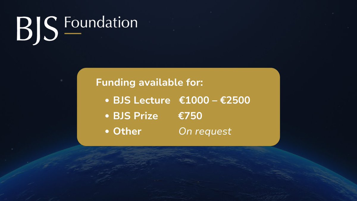 BJSAcademy's tweet photo. 📢 Looking for funding to support educational activities within your organisation?
🎓 Apply now for funding opportunities! 🌍
Opportunities include:
👉Support a #BJSLecture
👉Award the #BJSPrize for best paper
👉Support additional educational initiatives?
Deadline: 1 November 2024! ⏳
Don’t miss out on the chance to make a global impact! 💡
#FundingOpportunity #EducationSupport #LeadingSurgicalEducation
@BJSurgery @BjsOpen @young_bjs