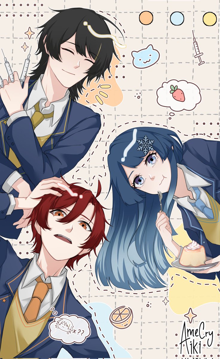AmeCry_Aiki's tweet photo. Cover Bonus ✨
-Garvin, Reihan &amp; Violin-

Lha, ngapain Garvin bawa suntikan??🤨🤨 💀💀 //mending kabur!🏃💨

Edit dikit, ubah judul hehe🏃
#Artmoots #WebtoonID #WebtoonCanvas #WebtoonArt #WebtoonIndonesia https://t.co/3kmjkO4VmL