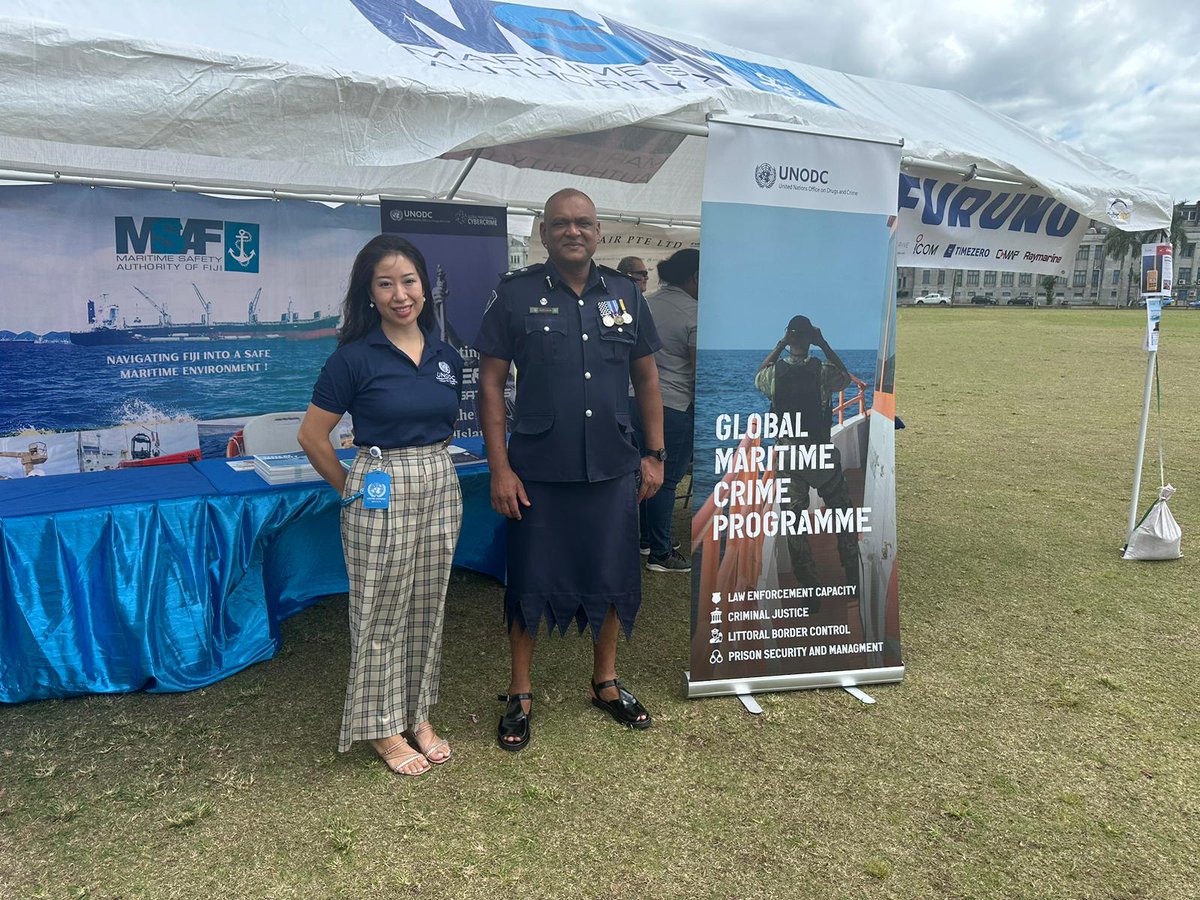 UNODC_BMB's tweet photo. World Maritime Day - @UNODC_MCP participated at the national event in Fiji 🇫🇯 to celebrate World Maritime Day. The GMCP kiosk showcased current activities and new initiatives to enhance maritime law enforcement capability in the Pacific region.
#msaf #maritimesecurity https://t.co/aeWmjOIRoq