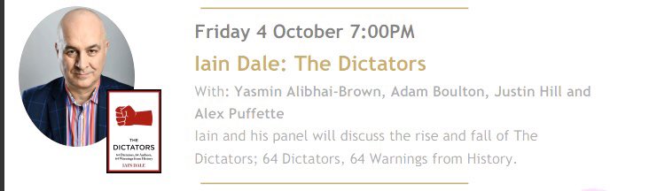 Ben Fuller (@politicsastar) on Twitter photo Dictators: what lessons can we learn from history? Come to <a href="/StPetersYork/">St Peter's School, York</a> with <a href="/IainDale/">Iain Dale</a> & <a href="/adamboultonTABB/">Adam Boulton</a> <a href="/y_alibhai/">Yasmin alibhai-brown</a> <a href="/JHillAuthor/">Justin Hill - Author</a> & <a href="/AlexPuffette/">Alex Puffette</a> contributors to his new book, Friday 4th 7pm to join the debate. All welcome
๐๏ธ eur02.safelinks.protection.outlook.com/?url=https%3A%โฆ
#York #Dictators #IainDale Dictators: what lessons can we learn from history? Come to <a href="/StPetersYork/">St Peter's School, York</a> with <a href="/IainDale/">Iain Dale</a> & <a href="/adamboultonTABB/">Adam Boulton</a> <a href="/y_alibhai/">Yasmin alibhai-brown</a> <a href="/JHillAuthor/">Justin Hill - Author</a> & <a href="/AlexPuffette/">Alex Puffette</a> contributors to his new book, Friday 4th 7pm to join the debate. All welcome
๐๏ธ eur02.safelinks.protection.outlook.com/?url=https%3A%โฆ
#York #Dictators #IainDale