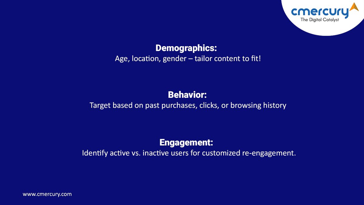 cmercury_'s tweet image. 🚀 How to Segment Your Email List for Maximum Impact 🚀
Take your email campaigns to the next level by segmenting based on:
#EmailSegmentation #cmercury #EmailMarketing #Targeting #MarketingBestPractices