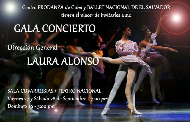 📌 El escenario de #SalaCovarrubias acoge este #FinDeSemana la Gala concierto que junta al Ballet Nacional del Salvador 🇸🇻 y la 🇨🇺 compañía Prodanza. 👏👌
👉 NO SE LO PIERDA! Viernes y sábado a las 7 y el domingo 5 p.m.
#Ballet #MejorArteParaTodos