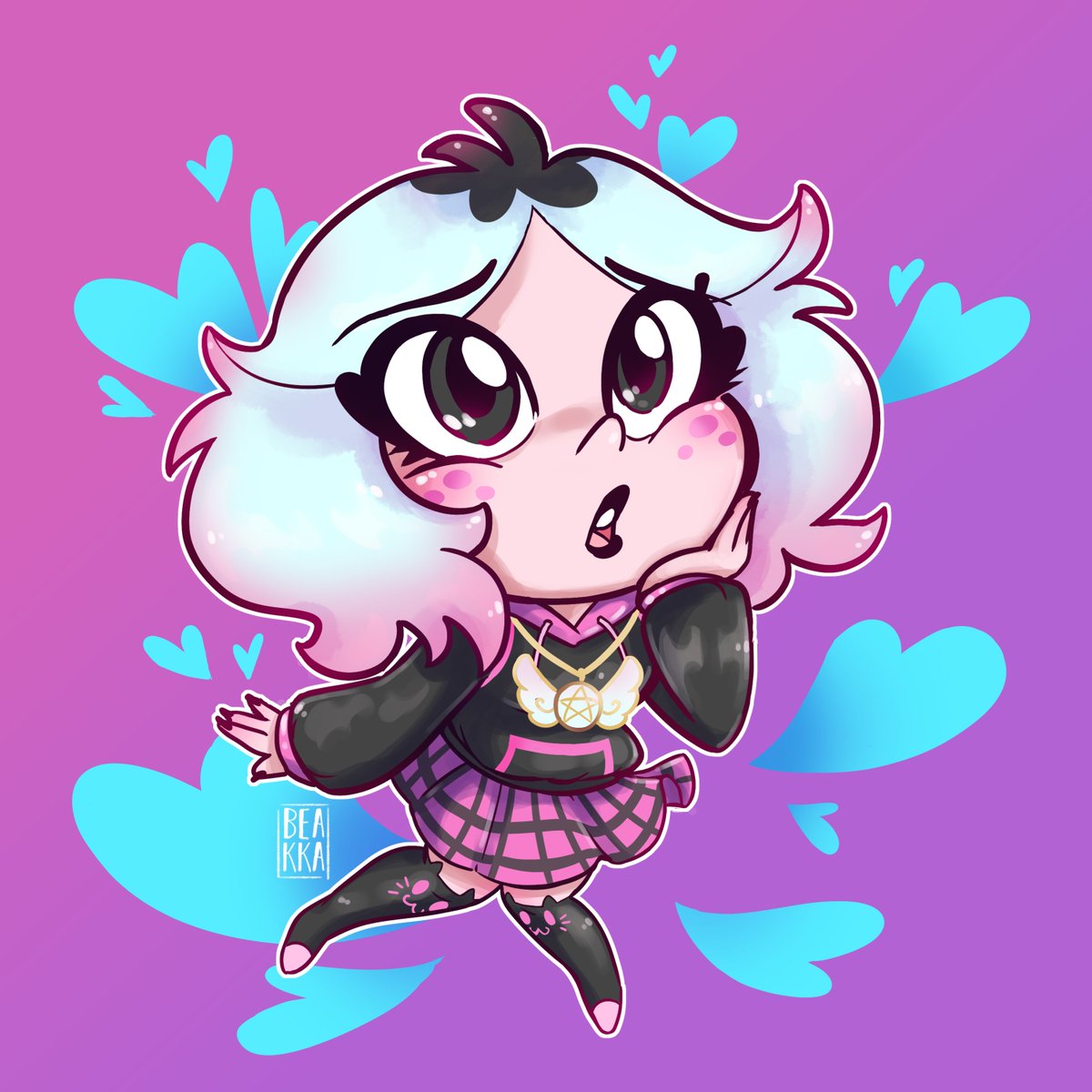 Beakka_art's tweet photo. Ops ho fatto la bimba ops 🤙🏻
Per quanto poco è apparsa sullo schermo mi ha catturato il suo design e il suo fare cringe 🙃💕
#helluvaboss #helluvabossfanart #helluvabossemberlynn #emberlynnhelluvaboss #helluvaverse #digitalart #chibi #chibiart #kawaii #kawaiiaesthetic #kawaiigirl https://t.co/IBBUwR7ri9