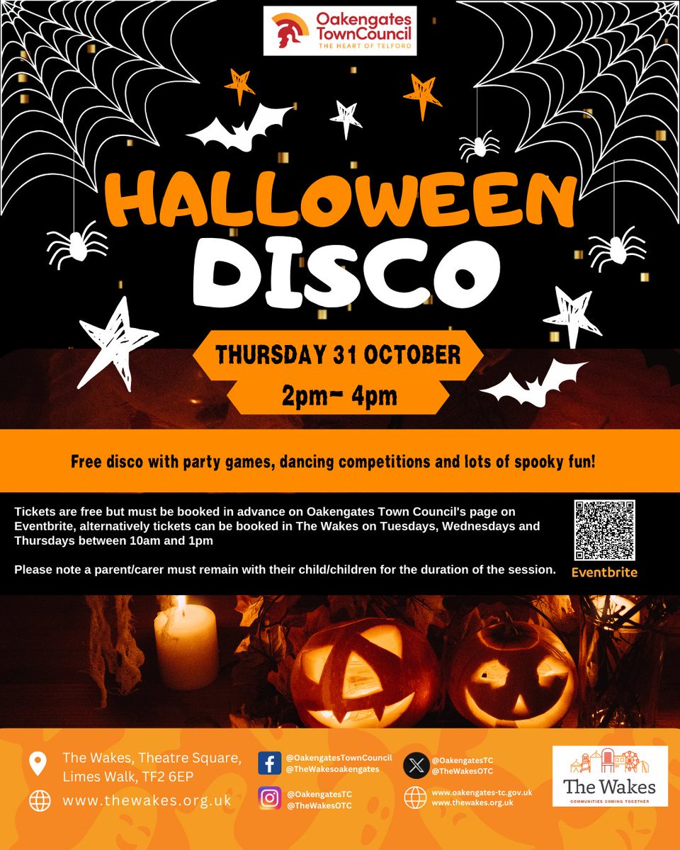 🎃🕸️ Calling all ghosts and ghouls 🕸️🎃

Our free Spooktacular Halloween Disco is back for 2024 at The Wakes and we want to see your spookiest, silliest, and most creative costumes 🦇🤩