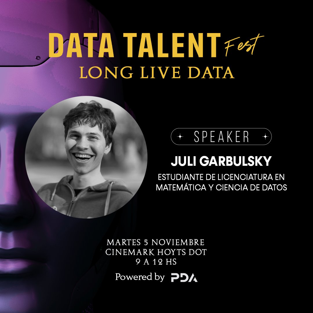 ¡Estos son algunos de los speakers confirmados para el #DataTalentFest
Andrés Hatum
Lucía Parrondo
Juli Garbulsky

Regístrate a través de datatalentfest.net
🎟️Evento gratuito, con cupo limitado y a beneficio <a href="/bdalimentos/">Banco de Alimentos Buenos Aires</a>