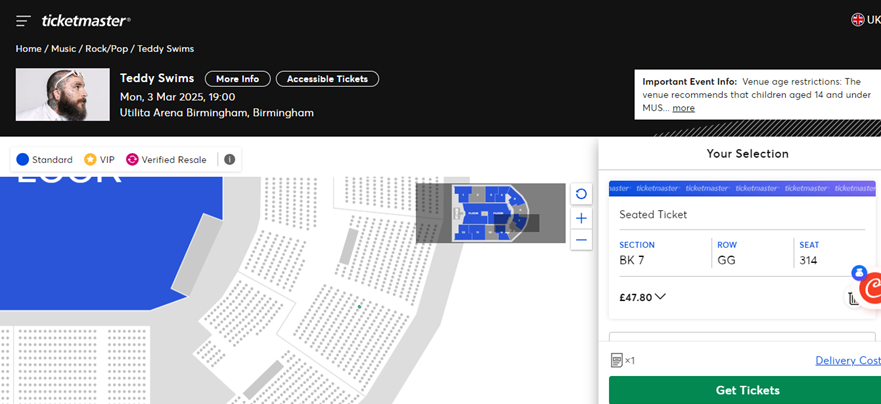 MarkParkylfc's tweet photo. @TicketmasterUK @TicketmasterCS @Ticketmaster 
Funny that you wouldn`t let me get 2 tickets and leave 1 empty but you have let someone else, Fucking fuming is an understatement. Joke of a company and should be looked into. corrupt as fuck https://t.co/usETZw79Gr