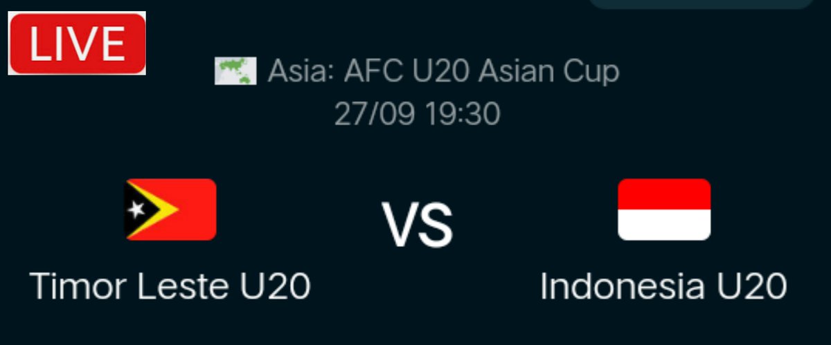 chasna_id's tweet photo. Indonesia u20 vs timor leste u20

📅 jumat, 27 September 2024
⚽ 19.30 WIB 
🏟I STD.
📺 Live indosiar

Link live di sini
👇👇
https://t.co/qfiYSy9rLZ
https://t.co/3ahWuwE1Nz

#liveindonesiavstimorleste #liveindo #livetimnas #livetimorleste #livetimnasu20 https://t.co/BTXcbncj9Y