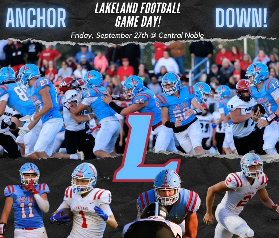 Game Day!  Come watch your Lakers storm into Albion and blow the Cougars away!  #anchordown