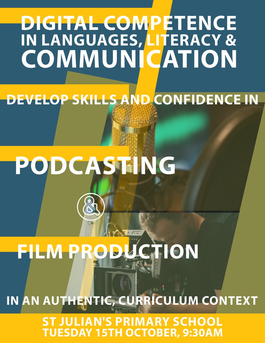 EAS Digital (@eas_digital) on Twitter photo 🎙️Professional learning opportunity...📽️
Develop skills & confidence in Podcasting and Film Production at our DCF in LLC session.
Open to all schools and settings within the region.
Perfect for your AOLE leads!
📆15.10.24
🕤9:30
🏫<a href="/StJuliansPri/">St. Julian's Primary</a>
🔗ticketsource.co.uk/booking/t-krxg… 🎙️Professional learning opportunity...📽️
Develop skills & confidence in Podcasting and Film Production at our DCF in LLC session.
Open to all schools and settings within the region.
Perfect for your AOLE leads!
📆15.10.24
🕤9:30
🏫<a href="/StJuliansPri/">St. Julian's Primary</a>
🔗ticketsource.co.uk/booking/t-krxg…
