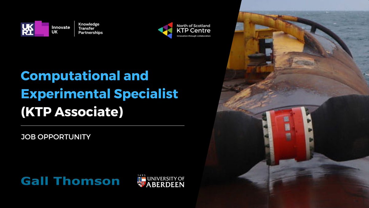 North of Scotland KTP Centre (@ktpnorthscot) on Twitter photo We have an exciting KTP Associate opportunity between the University of Aberdeen and Gall Thomson!
Revolutionise marine safety to reduce environmental risk
🔗bit.ly/KTP-Associate_…
🗓️Applications close on October 20!
<a href="/innovateuk/">Innovate UK</a> | <a href="/aberdeenuni/">University of Aberdeen</a> | We have an exciting KTP Associate opportunity between the University of Aberdeen and Gall Thomson!
Revolutionise marine safety to reduce environmental risk
🔗bit.ly/KTP-Associate_…
🗓️Applications close on October 20!
<a href="/innovateuk/">Innovate UK</a> | <a href="/aberdeenuni/">University of Aberdeen</a> |