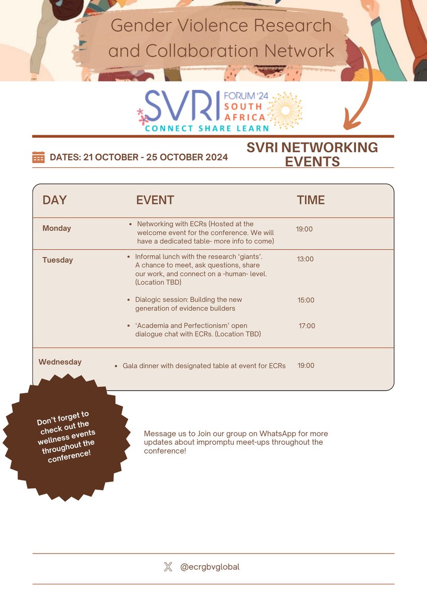 🌟 Attention #ECRs! 🌟 #SVRIForum24 has a lineup just for you! From networking &amp; lunches with research giants to dialogue sessions – there’s so much to learn &amp; connect on! 🤝

🗓️ Don’t miss out – check the agenda &amp; join us! 🙌 #ConnectShareLearn #ECRatSVRI