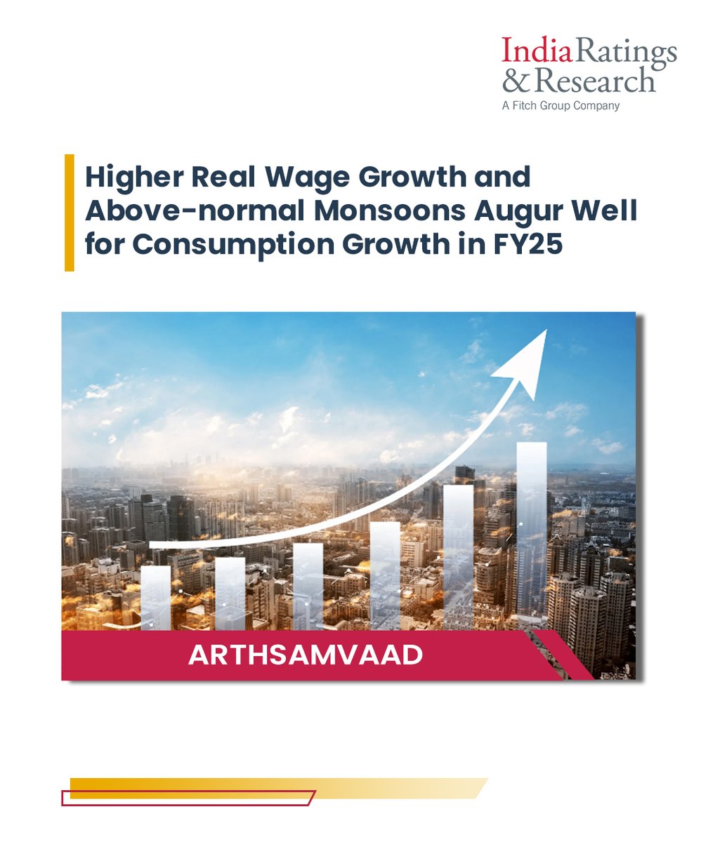 IndiaRatings's tweet photo. #Arthsamvaad

‘Higher Real Wage Growth and Above-normal Monsoons Augur Well for Consumption Growth in FY25’

Read more: https://t.co/LANuHPGUag

#IndiaRatings #Inflation #Monsoons #Wages #PECE https://t.co/JMWVqx2sMZ