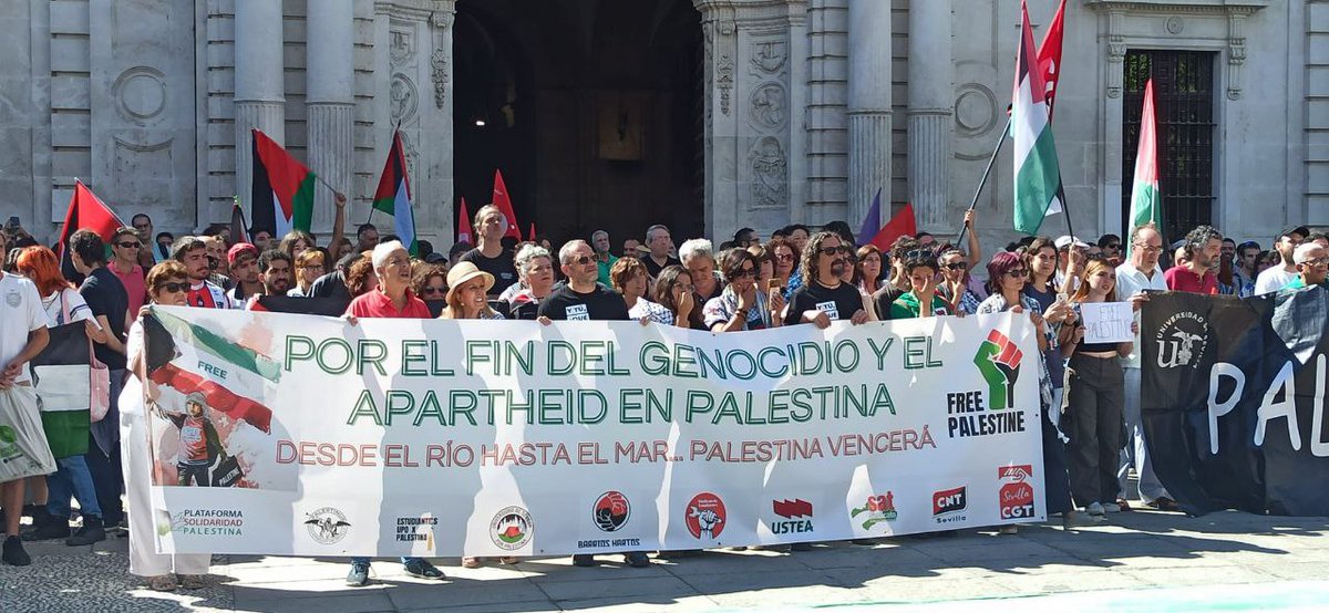 CGT's tweet photo. Huelga por Palestina |
En Sevilla, en el Rectorado por #27SHuelgaPorPalestina 

#27SJornadaDeLucha https://t.co/cTbMavdO72