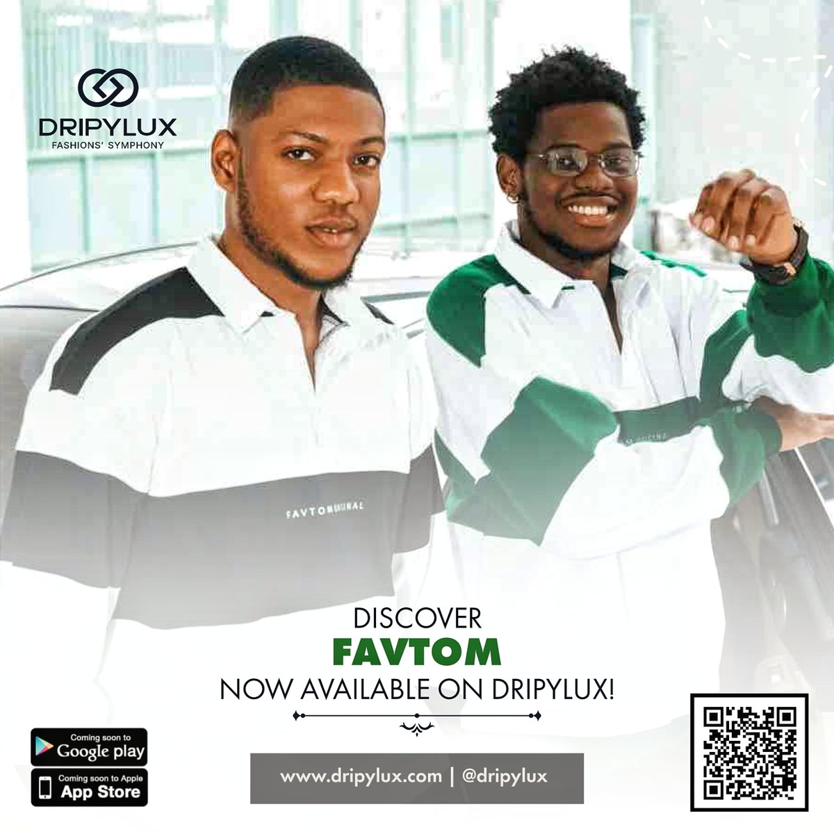 dripylux's tweet photo. Excited to welcome FAVTOM to the family! 🎉
A bold new brand bringing fresh style and energy. Stay tuned for what’s next.

#Dripylux #getdripy #FAVTOM #NewArrivals #bbnaija2024 #ChampionsLeague #JDOTLagos #verydarkman #Bitcoin NYSC #HamsterKombat https://t.co/fWsdPdVMBU