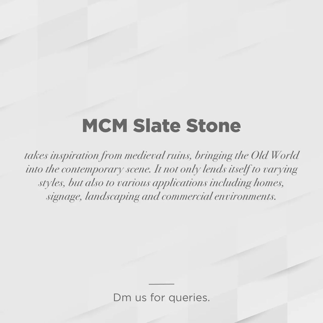 MCMCLADDING's tweet image. MCM Slate Stone takes inspiration from medieval
ruins, bringing the Old World into the contemporary scene. It
To know more about MCM Cladding please DM us or email on
info@mcmcladding.com
.
.
.
#externalcladding
#fascade
#ClayTiles
#ClayCladding
#ExternalFascade
#Surfacefinishing