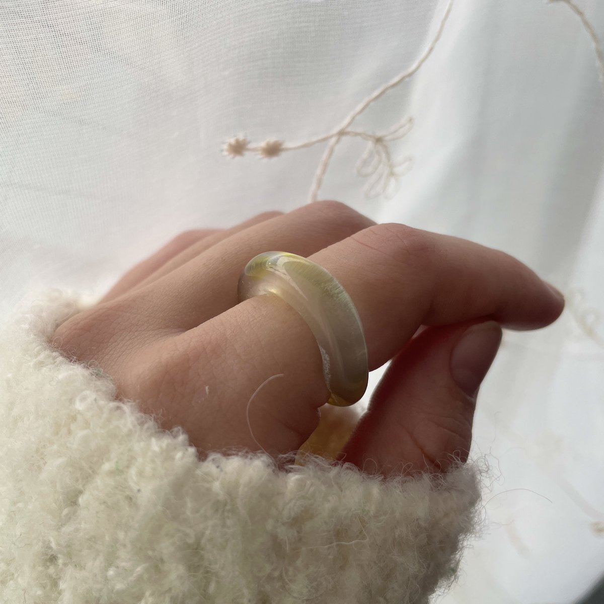 白ニット×シャボン玉🫧
かわいすぎる

#ガラスリング