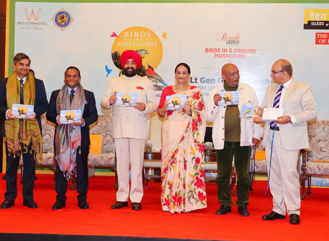 Book launch of “Birds in &amp; around Mussoorie” written by Sanjay Kumar (IAS). 
Hon’ble governor of Uttarakhand, Lt. Gen. Gurmit Singh, unveiled the book.