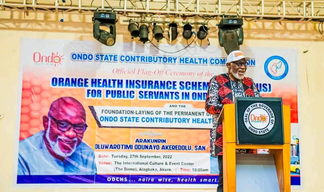 RotimiAkeredolu's tweet photo. 2years ago today, Governor Akeredolu flagged-off the Orange Health Insurance Scheme (ORANGHIS) for public servants in the state and also performed the foundation-laying for the permanent office of the State Contributory Health Commission (ODCHC), beside ODIRS, Akure
#AketiEternal https://t.co/frecjwuQlf