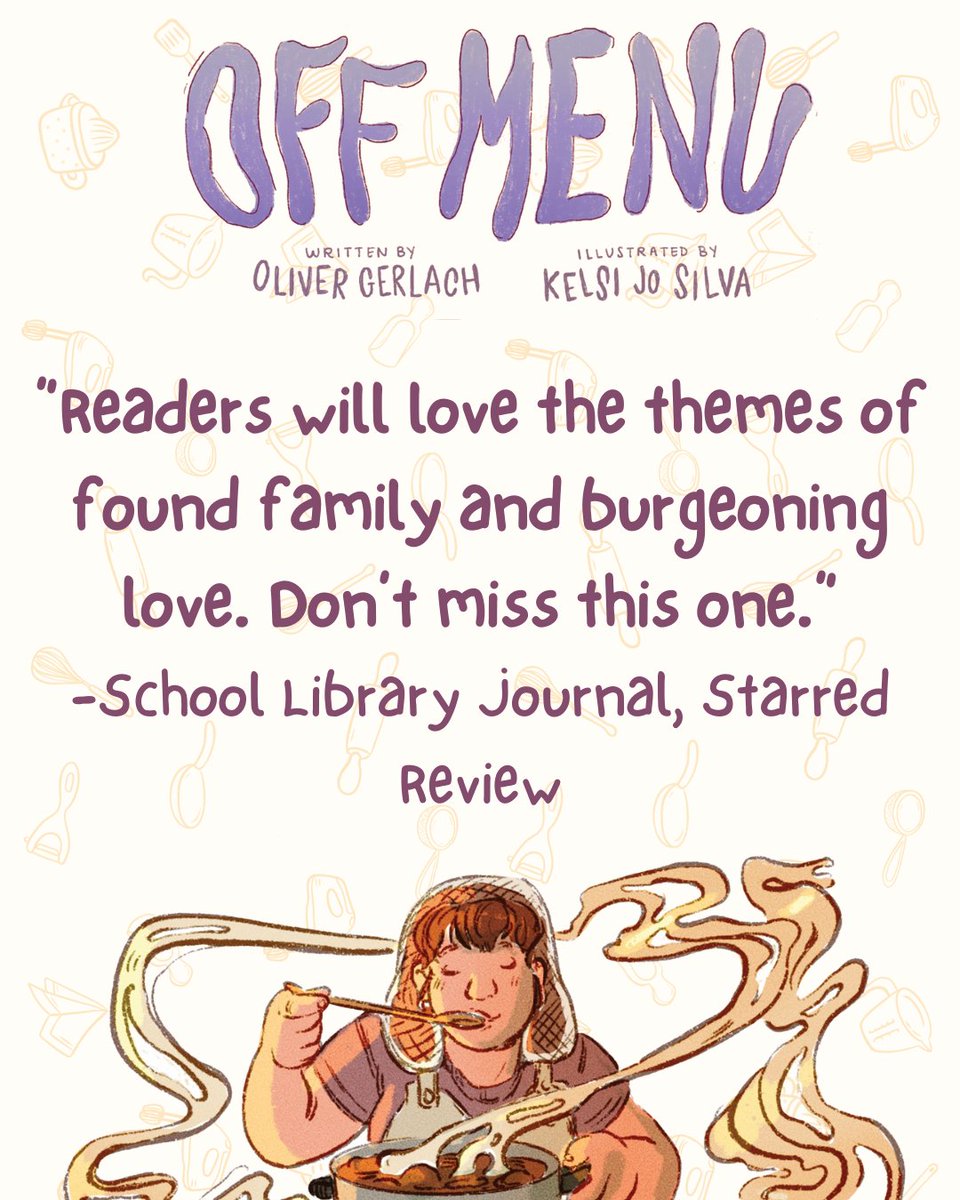 little bee books (@littlebeebooks) on Twitter photo #OffMenu by <a href="/olliegerlach/">Oliver Gerlach</a> and illustrated by <a href="/KelsiJoSilva/">Kelsi Jo @RCCC D27</a> has received a starred review from #SchoolLibraryJournal! Find out why <a href="/sljournal/">SchoolLibraryJournal</a> is calling this cozy fantasy a not to be missed release when it goes on sale October 8th! 🍳
#beeareader🐝 #OffMenu by <a href="/olliegerlach/">Oliver Gerlach</a> and illustrated by <a href="/KelsiJoSilva/">Kelsi Jo @RCCC D27</a> has received a starred review from #SchoolLibraryJournal! Find out why <a href="/sljournal/">SchoolLibraryJournal</a> is calling this cozy fantasy a not to be missed release when it goes on sale October 8th! 🍳
#beeareader🐝