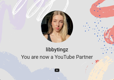 libbytingz's tweet photo. SO excited to share that I am now a #YouTubePartner🤩EEEEE!!!! https://t.co/zV1urZ6k2L
