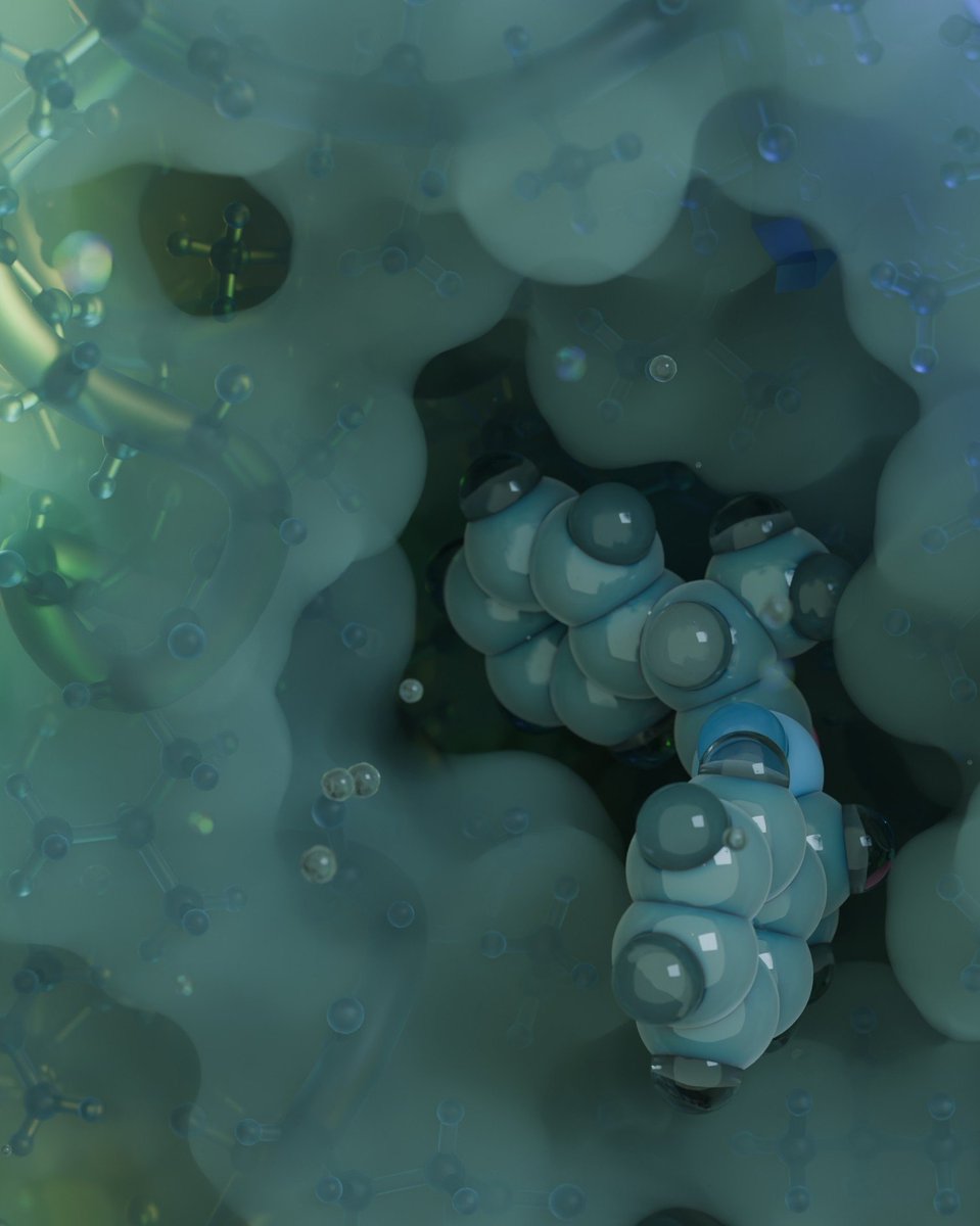 luminous_lab's tweet image. #SciartSeptember Day 27 (random edition) 
A tribute to one of the best known enzymes in #biocatalysis: Candida antarctica Lipase B (CALB) ❄️

#sciart rendered with @Blender