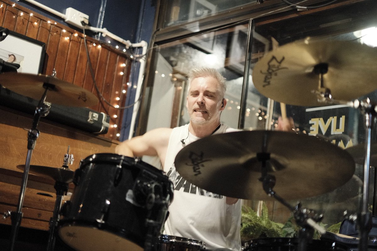 Smashing some drums with <a href="/TheSerenityClub/">TheSerenityClub</a> and loving my new Star Wars top!