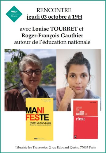 Pour les Franciliens, rencontre à la librairie Les Traversées, 2 rue Edouard Quénu, Paris 5e !